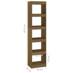 Berkfield Home Book Cabinet/Room Divider Honey Brown 40x30x167.5 cm Solid Pinewood - thumbnail 8