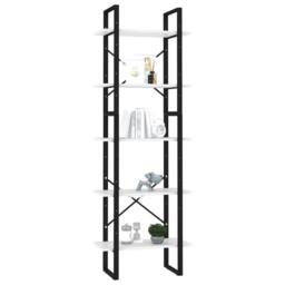 Berkfield Home Modern 5-Tier Book Cabinet White 60x30x175 cm Engineered Wood - Size: 60 x 30 x 175 cm - thumbnail 1