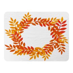 Benjamin Tate Design Orange & Red Autumn Leaves Blanket in Natural - Size: 120 cm x 150 cm - thumbnail 1