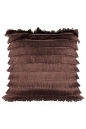 Furn Flicker Tiered Fringed Velvet Reverse Cushion in Rose - Size: 45 cm x 45 cm - thumbnail 1