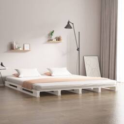 Berkfield Home Pallet Bed White 140x190 cm Solid Wood Pine - thumbnail 2