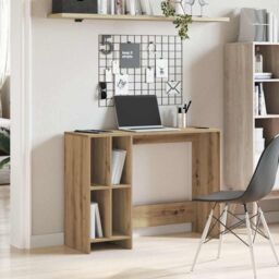Berkfield Home Desk Artisan Oak 102.5x35x75 cm Engineered Wood in Brown - thumbnail 3