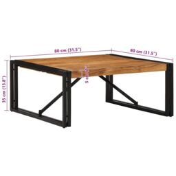 Berkfield Home Coffee Table 80x80x35 cm Solid Wood Acacia in Brown - Size: 80 x 80 x 35 cm - thumbnail 9