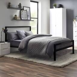 Cheshire Lagoon Metal Bed - Satin Black - Small Double (120cm) - thumbnail 2