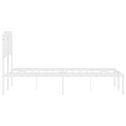 Berkfield Home Metal Bed Frame with Headboard White 120x200 cm - Size: Small Double - thumbnail 6