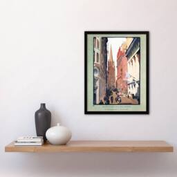 Artery8 Rachael R Elmer Trinity Church & Wall Street Framed Wall Art Print - Size: A3 - thumbnail 2
