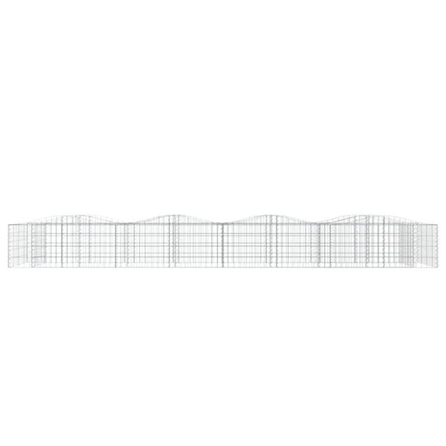 Berkfield Home Durable Arched Gabion Raised Bed 400x100x50 cm Galvanised Iron in Silver - Size: 400 x 100 x 50 cm - image 1