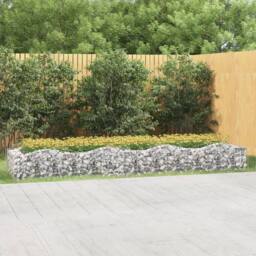 Berkfield Home Durable Arched Gabion Raised Bed 400x100x50 cm Galvanised Iron in Silver - Size: 400 x 100 x 50 cm - thumbnail 2