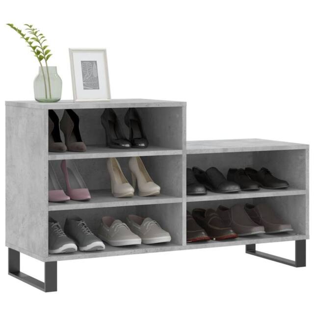 Berkfield Home Shoe Cabinet Concrete Grey 102x36x60 cm Engineered Wood - Size: 102 x 36 x 60 cm - image 1