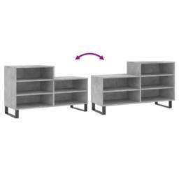 Berkfield Home Shoe Cabinet Concrete Grey 102x36x60 cm Engineered Wood - Size: 102 x 36 x 60 cm - thumbnail 7