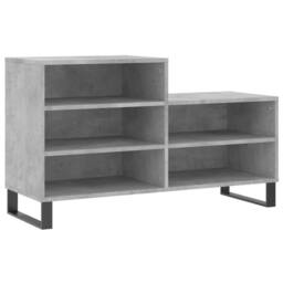 Berkfield Home Shoe Cabinet Concrete Grey 102x36x60 cm Engineered Wood - Size: 102 x 36 x 60 cm - thumbnail 3