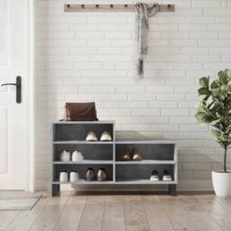 Berkfield Home Shoe Cabinet Concrete Grey 102x36x60 cm Engineered Wood - Size: 102 x 36 x 60 cm - thumbnail 2