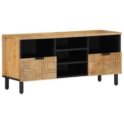 Berkfield Home TV Cabinet Brown 100x33x46 cm Solid Wood Mango - Size: 100 x 33 x 46 cm - thumbnail 2