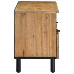 Berkfield Home TV Cabinet Brown 100x33x46 cm Solid Wood Mango - Size: 100 x 33 x 46 cm - thumbnail 4