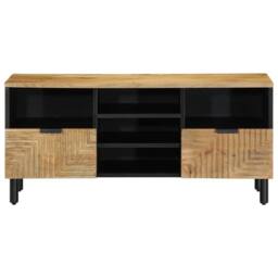 Berkfield Home TV Cabinet Brown 100x33x46 cm Solid Wood Mango - Size: 100 x 33 x 46 cm - thumbnail 1
