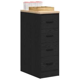 Berkfield Home Durable Garage Storage Cabinet Black 30x51x85 cm Solid Wood Pine - Size: 30 x 51 x 85 cm - thumbnail 4