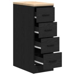 Berkfield Home Durable Garage Storage Cabinet Black 30x51x85 cm Solid Wood Pine - Size: 30 x 51 x 85 cm - thumbnail 5