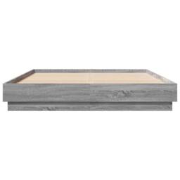 Berkfield Home Bed Frame with LED without Mattress Grey Sonoma 120x200 cm - Size: Small Double - thumbnail 6