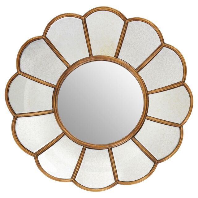 Orsina Floral Wall Mirror, Radiating Accent Mirror For Dressing Rooms, Decorative Centrepiece For Wall Display in Gold - image 1