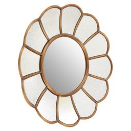 Orsina Floral Wall Mirror, Radiating Accent Mirror For Dressing Rooms, Decorative Centrepiece For Wall Display in Gold - thumbnail 2