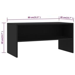 Berkfield Home TV Cabinet Black 80x40x40 cm Engineered Wood - Size: 80 x 40 x 40 cm - thumbnail 6