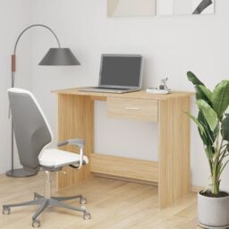 Berkfield Home Desk Sonoma Oak 100x50x76 cm Engineered Wood in Brown - Size: 100 x 50 x 76 cm