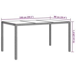 Berkfield Home Garden Dining Table White 150x90x75 cm Poly Rattan - Size: 150 x 90 x 75 cm - thumbnail 7