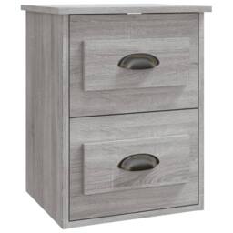 Berkfield Home Elegant Wall-mounted Bedside Cabinets 2 pcs Grey Sonoma 41.5x36x53cm - Size: 41.5x36x53 cm - thumbnail 7