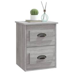 Berkfield Home Elegant Wall-mounted Bedside Cabinets 2 pcs Grey Sonoma 41.5x36x53cm - Size: 41.5x36x53 cm - thumbnail 5