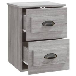 Berkfield Home Elegant Wall-mounted Bedside Cabinets 2 pcs Grey Sonoma 41.5x36x53cm - Size: 41.5x36x53 cm - thumbnail 8