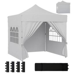 OUTSUNNY Heavy Duty Pop Up Gazebo with Sides, UPF50+ Marquee Gazebo in Light Grey - thumbnail 2