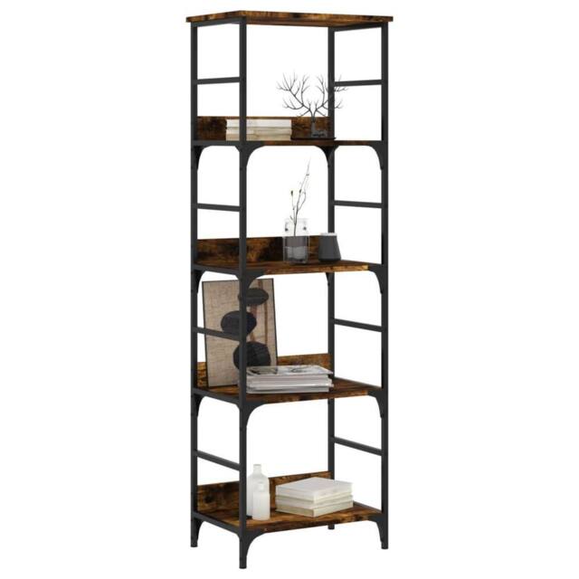 Berkfield Home Decorative Bookshelf Smoked Oak 50x33x153 cm Engineered Wood in Brown - Size: 50 x 33 x 153 cm - image 1