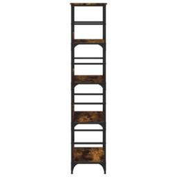 Berkfield Home Decorative Bookshelf Smoked Oak 50x33x153 cm Engineered Wood in Brown - Size: 50 x 33 x 153 cm - thumbnail 5