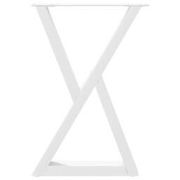 Berkfield Home Dining Table Legs 2 pcs White 50x(72-73.3) cm Steel - thumbnail 5