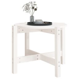 Berkfield Home Coffee Table White Ã˜ 62.5x45 cm Solid Wood Pine - thumbnail 4