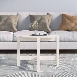 Berkfield Home Coffee Table White Ã˜ 62.5x45 cm Solid Wood Pine - thumbnail 3