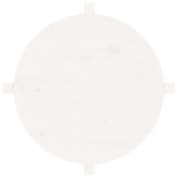 Berkfield Home Coffee Table White Ã˜ 62.5x45 cm Solid Wood Pine - thumbnail 6