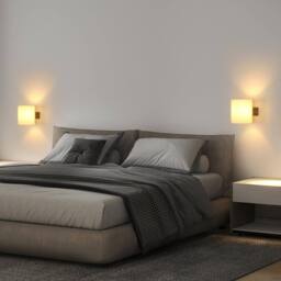 COMELY Wooden Indoor Wall Lights, Vintage Glass Wall Lights, E27 Base in Walnut - thumbnail 5