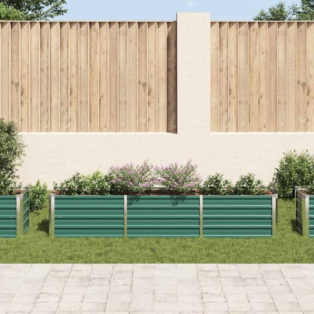 Berkfield Home Garden Raised Bed Galvanised Steel 240x40x45 cm Green - Size: 240 x 40 x 45 cm - image 1