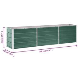 Berkfield Home Garden Raised Bed Galvanised Steel 240x40x45 cm Green - Size: 240 x 40 x 45 cm - thumbnail 8