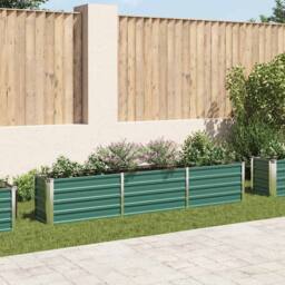 Berkfield Home Garden Raised Bed Galvanised Steel 240x40x45 cm Green - Size: 240 x 40 x 45 cm - thumbnail 2
