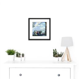 Artery8 Von Stuck The Dance Painting 8X8 Inch Square Wooden Framed Wall Art Print Picture with Mount in Black - thumbnail 2