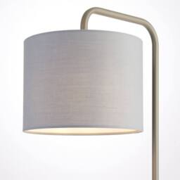 First Choice Lighting Set of 2 Kendal - Charcoal Arched 48cm Table Lamps Grey Fabric Shade - thumbnail 4