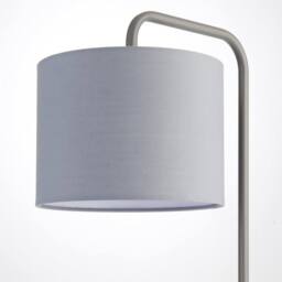 First Choice Lighting Set of 2 Kendal - Charcoal Arched 48cm Table Lamps Grey Fabric Shade - thumbnail 5