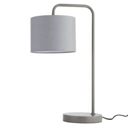 First Choice Lighting Set of 2 Kendal - Charcoal Arched 48cm Table Lamps Grey Fabric Shade - thumbnail 2