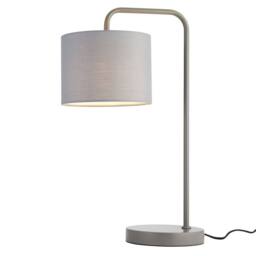 First Choice Lighting Set of 2 Kendal - Charcoal Arched 48cm Table Lamps Grey Fabric Shade - thumbnail 3