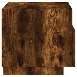 Berkfield Home Bedside Cabinets with LED Lights 2 pcs Smoked Oak 40x39x37 cm in Brown - Size: 40 x 39 x 37 cm - thumbnail 9