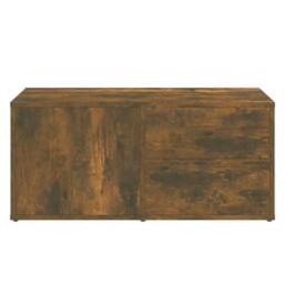 Berkfield Home TV Cabinet Smoked Oak 80x34x36 cm Engineered Wood in Brown - Size: 80 x 34 x 36 cm - thumbnail 7