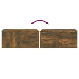 Berkfield Home TV Cabinet Smoked Oak 80x34x36 cm Engineered Wood in Brown - Size: 80 x 34 x 36 cm - thumbnail 9