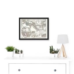 Artery8 Geography Map Illustrated Antique Empire Alexander Great Mediterranean Artwork Framed Wall Art Print A4 in Black - thumbnail 2